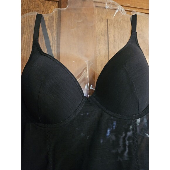 New Slimers Women's XL Black Backless Plunge  Lace  Body Shaper Suit Bra V Neck - Picture 5 of 11